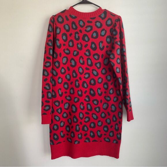 Farm Rio Blakely Tunic Sweater Dress Size Small NWT Leopard Cheetah - Picture 2 of 6